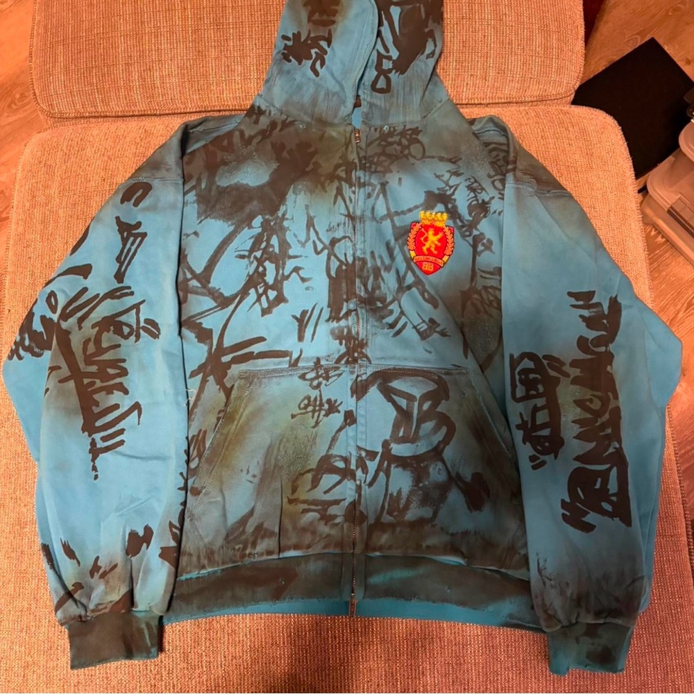 Balenciaga Skater Blue Hoodie Size L